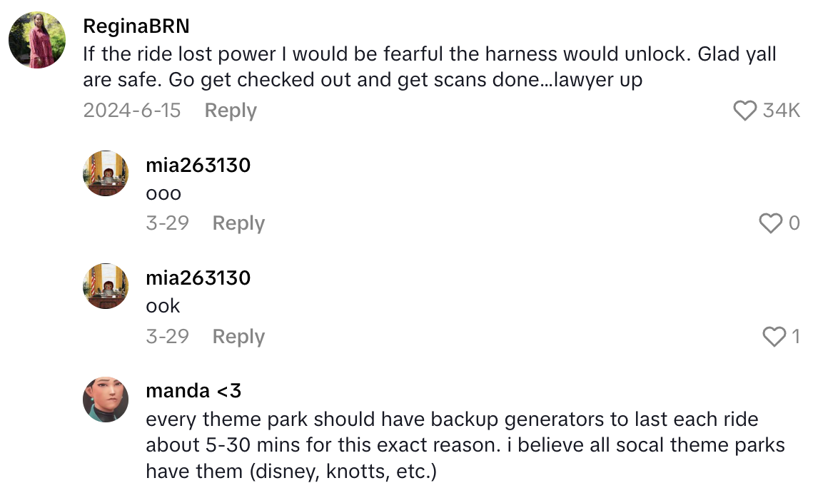 Screenshot 2025 07 06 at 9.15.40 AM We had no reassurance from the workers.   Amusement Park Ride Passenger Talked About Getting Stuck Upside Down With 10 Of Their Friends